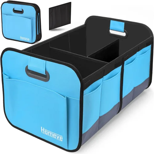 Vista 10 de Homeve Organizador de maletero de coche, organizador plegable de múltiples compartimentos, negro, 2 compartimentos, pequeño