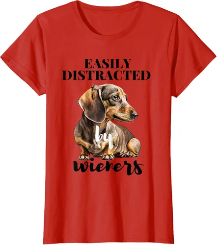 Vista 50 de Easy Distracted By Wieners Dachshund - Camiseta divertida para perro Weiner, Azul