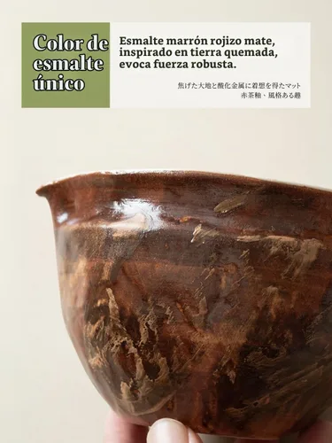 Vista 4 de Juego de 6 piezas para batidor de Matcha japonés con cuenco de cerámica Wabi-Sabi hecho a mano (Chawan), Chasen de bambú, soporte para batidor