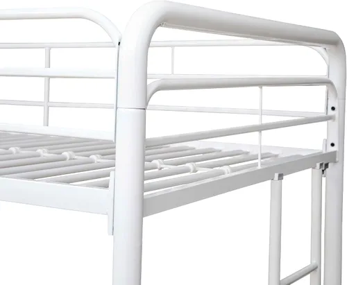 Vista 6 de Better Home Products Litera de metal individual sobre cama matrimonial en color blanco