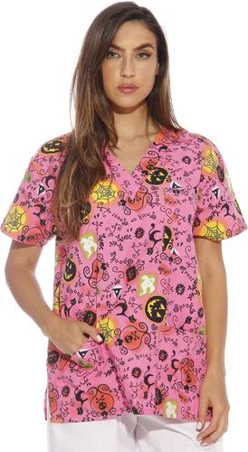 Vista 47 de Just Love - Tops de trabajo festivos para mujer Aqua - Luna y estrellas