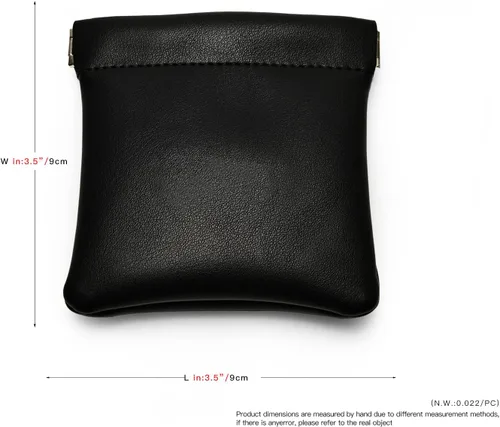 Vista 6 de Woodten Bolsa de viaje de piel sintética para joyas, bolsa de joyería de cuero, bolsa de regalo para fiesta de boda (S, negro)
