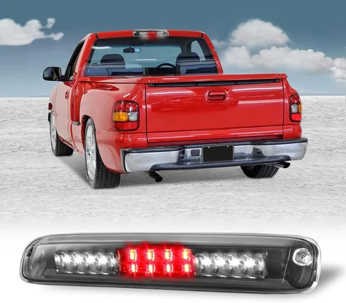 Vista 29 de Reemplazo para Ford F-250 F-350 F-450 F-550 Super Duty/Ford Ranger 1993-2011 Lente de humo LED cromado carcasa trasera de montaje alto 3ª tercera