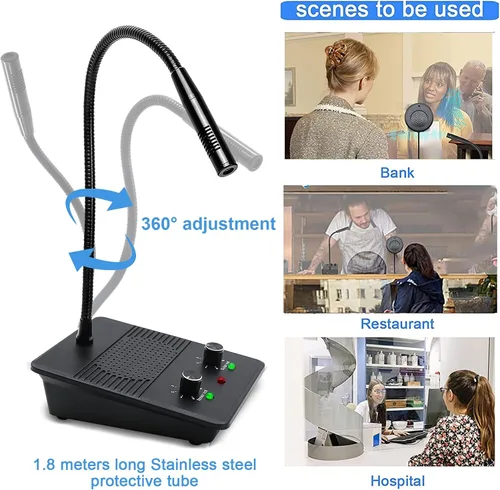 Vista 7 de ChunHee Sistema de intercomunicación de altavoz de ventana Micrófono de intercomunicación de doble vía antiinterferencias y altavoz Banco
