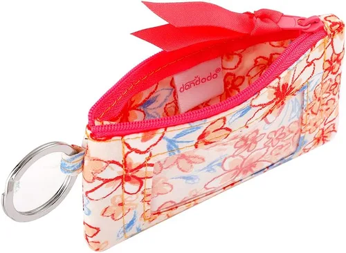 Vista 4 de Combo de funda de identificación con cremallera de algodón para mujer y cordón (varios equipos disponibles), llavero, cartera con cordón de moda (4#)