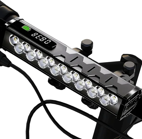 Vista 12 de Luces de bicicleta, 17 LED de 4800 lúmenes, luz de bicicleta con 4 modos, 10000 mAh USB recargable luz de bicicleta para bicicleta con pantalla