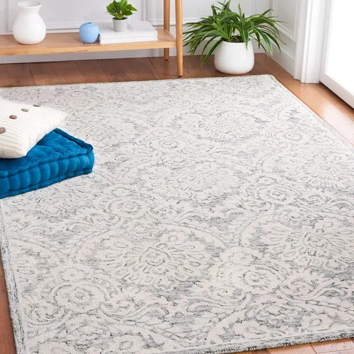 Vista 20 de SAFAVIEH Blossom Collection - Alfombra decorativa, 2 x 3 pies, azul y marfil, lana hecha a mano, ideal para zonas de alto tráfico en entrada, sala