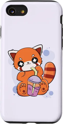 Vista 13 de Funda para iPhone 15 con diseño de panda rojo Boba Cute Anime Kawaii Pearl Bubble Tea Case