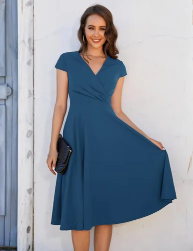 Vista 2 de BeryLove Vestidos formales para mujer, vestidos de regreso a casa, vestidos de cóctel para invitados de boda, elegante vestido casual de iglesia