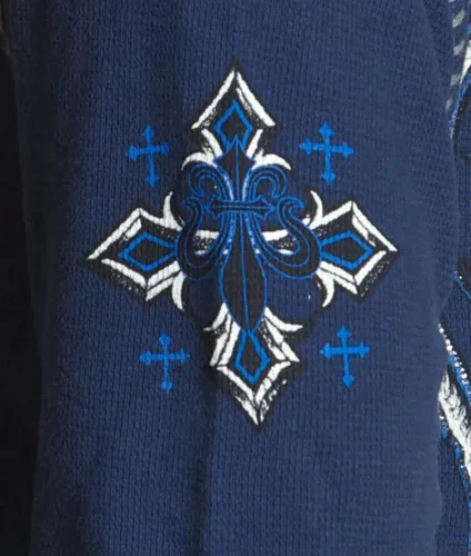 Vista 8 de Archaic by Affliction - Camisa térmica para hombre, alas de lomo, Azul