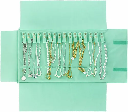 Vista 18 de UnionPlus Travel Necklaces Roll Organizer Anti-Tangle Air Blue Azul aire