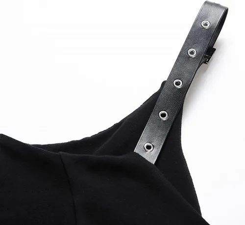 Vista 6 de Punk Dress for Women Strap Style Sleeveless Off Shoulder Dress Halloween Ren Fair Renaissance Costume Elegant Dress