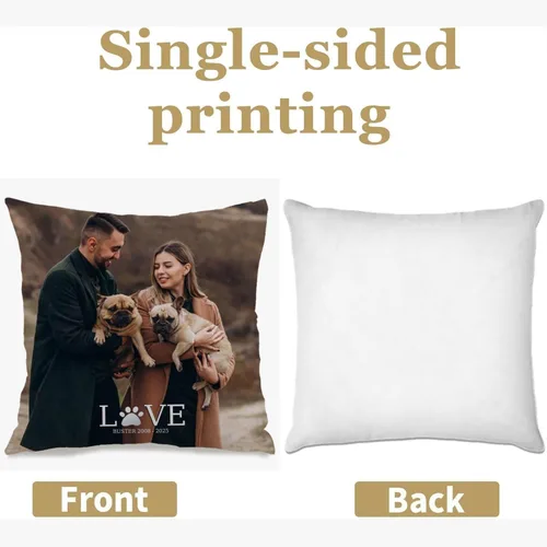 Vista 2 de Personalized Pet Photo Pillow Case Using one pet Image and Custom Text offering Home décor Personality and Giving a Sweet Gift Touch