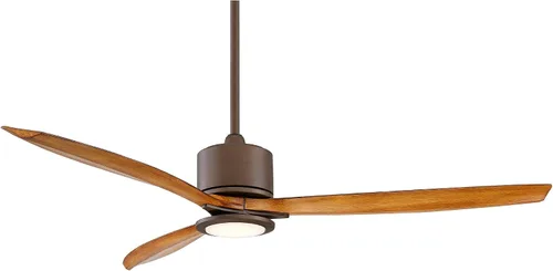 Vista 6 de Ventilador de techo de 3 aspas con clasificación húmeda de bronce de 56 "Rally con control remoto de luz LED
