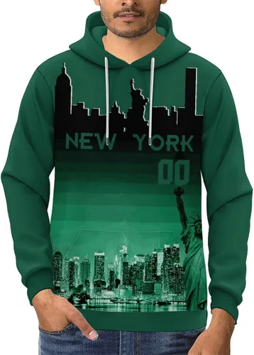 Vista 64 de Custom Football Hoodies City Night Skyline Personalized Sweatshirt Name Number Fan Gift Pullover for Men Women Youth
