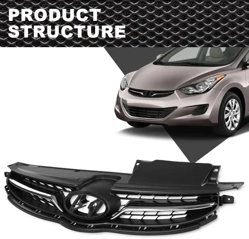 Vista 2 de CNNELL Rejilla compatible con Hyundai Elantra 2011 2012 2013