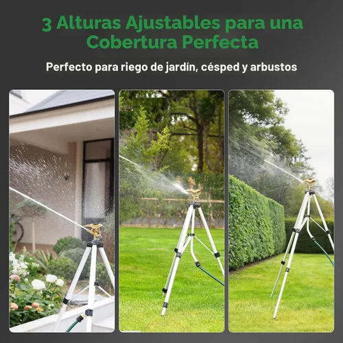 Vista 5 de RESTMO Aspersor de trípode de 48 pulgadas, grandes rociadores de impacto de Plateado
