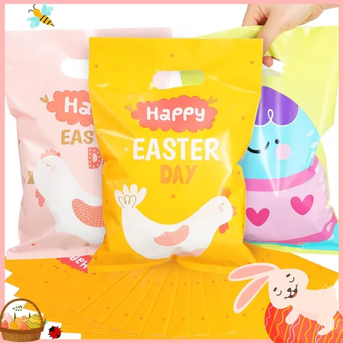 Vista 3 de Gersoniel 108 bolsas de Pascua, bolsas grandes de Pascua, bolsas de conejo, bolsas de regalo con asas, bolsas de caza de Pascua, bolsas de fiesta