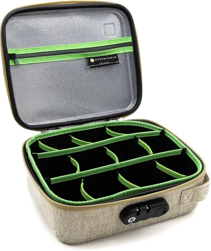 Vista 8 de STASHLOGIX Bolsa de control de olores con cerradura de combinación Bolsa de almacenamiento sin olor: The Silverton Naranja