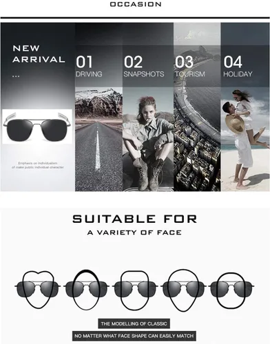 Vista 6 de RCXKOOM Men's Aviator Sunglasses American Army Military Pilot Polarized Sunglasses Bayonet Temples
