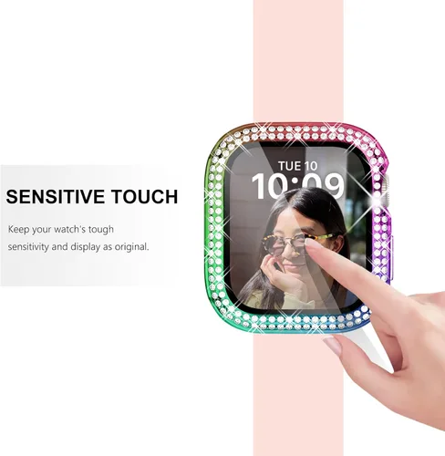Vista 95 de Surace Bling - Carcasa con protector de pantalla para Apple Watch Series 3, 2, 1 de 1.496 pulgadas