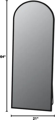 Vista 10 de VooBang Espejo arqueado de longitud completa de 21 x 64 pulgadas, espejo de pie de arco negro de longitud completa con soporte, espejo de pie