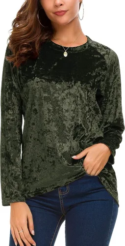 Vista 2 de Camiseta de terciopelo vintage para mujer