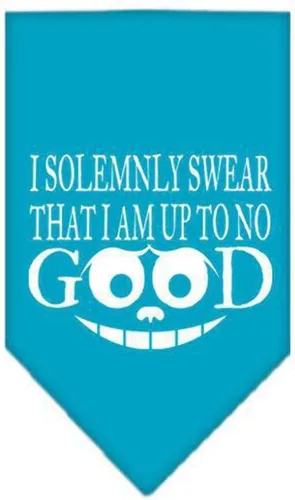Vista 15 de Bandana serigrafiada para mascotas y perros, con texto "I Solemnly Swear That I Am Up To No Good" Cocoa S