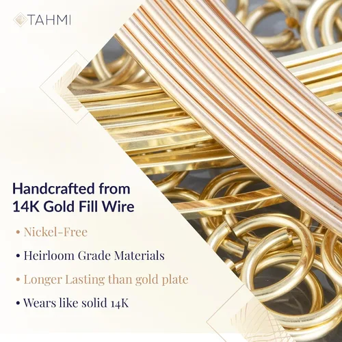 Vista 5 de Delicados aretes colgantes de círculo de metal mixto Aretes colgantes minimalistas de oro laminado de 14K y plata esterlina 925 Regalo