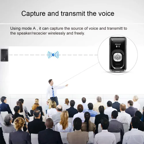 Vista 6 de Alead Nolan LiveMIC2 - Micrófono Bluetooth, largo alcance, baja latencia, sonido claro con uni, Omni, micrófono ext para educación, seminario web