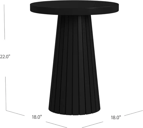 Vista 3 de Spatial Order Mesa redonda de madera de mango negro/lateral