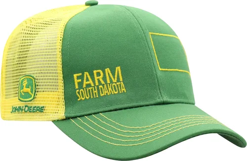 Vista 152 de John Deere Gorra de béisbol con logotipo y malla trasera con contraste, para hombre