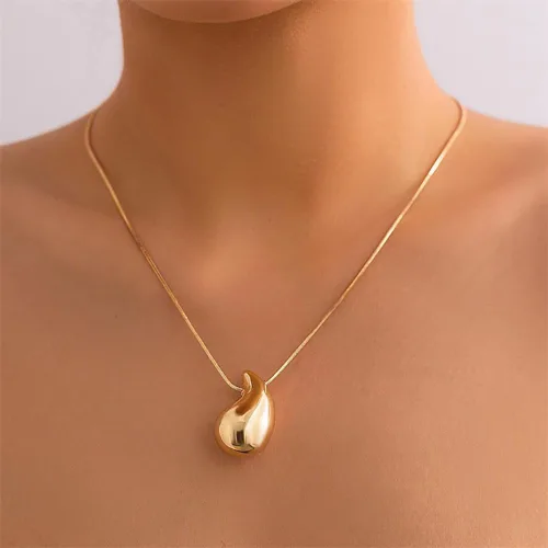 Vista 2 de Aretes gruesos de lágrima para mujer, juego de aretes de aro de oro de moda, aretes de oro