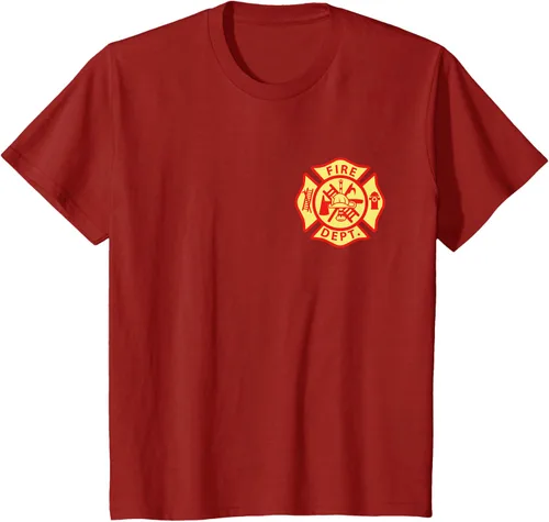 Vista 46 de Camiseta con logotipo de bomberos con símbolo de bombero, Negro