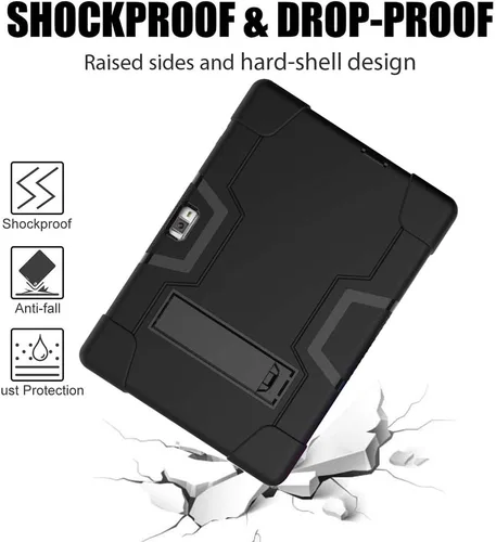 Vista 3 de Funda híbrida para tablet HAOVM S30 / Vankyo S30 para tableta, compatible con niños, funda Vankyo s30, a prueba de golpes, parte trasera dura