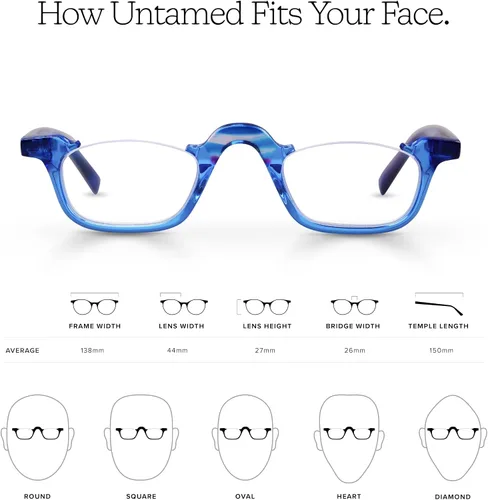 Vista 4 de eyebobs - Untamed Gafas de lectura prémium para hombres y mujeres Monturas de medio borde Disponible en 0.0x - 4.0x
