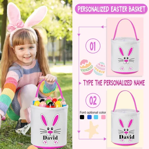 Vista 2 de Regalos de Pascua personalizados para niños, cestas de Pascua personalizadas de Jocidea para niños, canasta de Pascua juguetes para niñas, juguetes