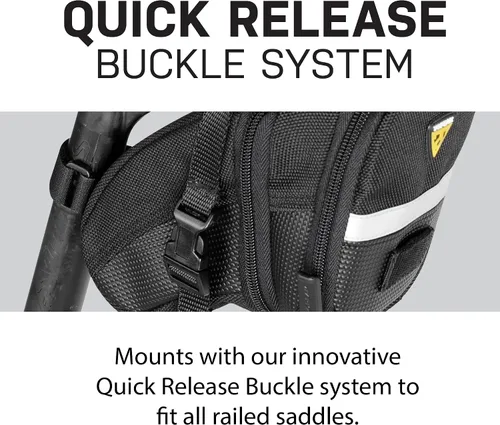 Vista 5 de Topeak TC2261B Aero Wedge Pack con Strap Mount, Mediano, Negro Cuñas para bicicleta