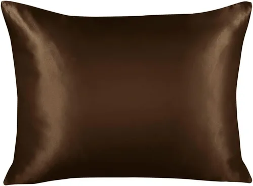 Vista 41 de ShopBedding - Lujosa funda de almohada de satén para el cabello, 2 unidades, satinada, estándar, con cremallera, estampado de cebra marrón