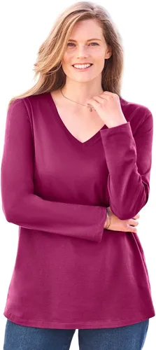 Vista 27 de Camiseta manga larga de talla grande para mujer Woman Within Negro