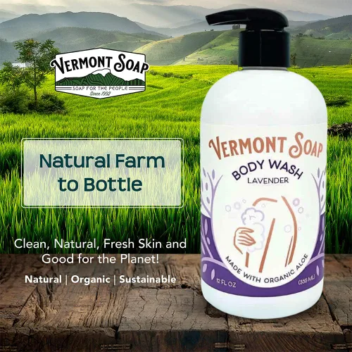 Vista 7 de VERMONT SOAP Gel de baño, gel natural con manteca de karité, gel de gel suave para hidratar y calmar la piel, jabón corporal sin fragancia
