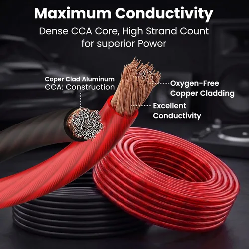 Vista 3 de GEARit Cable de calibre 4, cable de extensión de cable eléctrico CCA para alimentación/tierra automotriz, cable de batería, audio de automóvil, RV