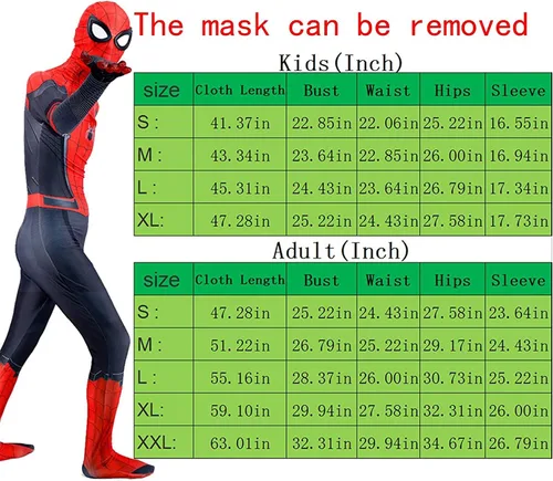 Vista 3 de Eledvb Disfraz de superhéroe para Halloween, cosplay, overol de elastano, overol de araña, estilo 3D, traje de cosplay para adultos