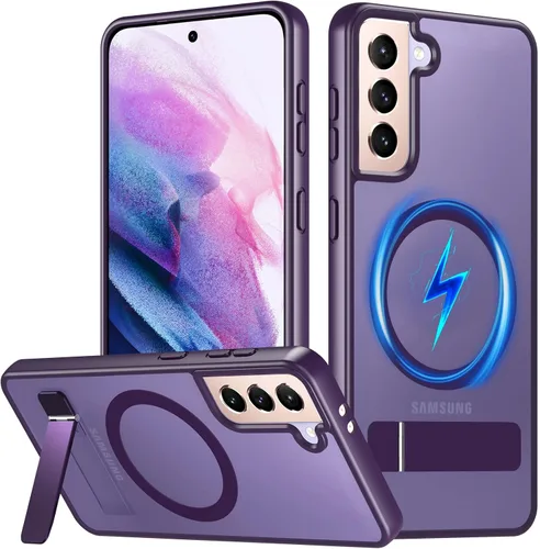 Vista 19 de OWKEY Funda magnética para Samsung Galaxy A15 5G con protector de pantalla y soporte, funda magnética para protección de grado militar Magsafe a