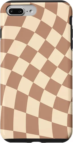 Vista 12 de iPhone 16 Brown Checkered Wavy Checkerboard Pattern Phone Case