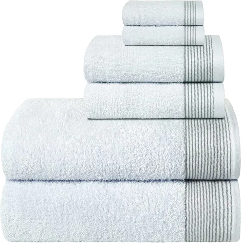 Vista 19 de Belizzi Home Juego de 3 toallas de algodón ultra suave, contiene una toalla de baño de 28 x 55 pulgadas, una toalla de mano de 16 x 24 pulgadas y un