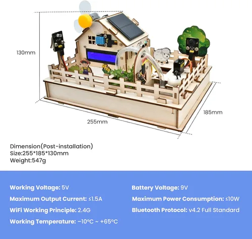 Vista 3 de KEYESTUDIO Kit de inicio inteligente de granja de control IoT para Arduino ESP32, kit de programación electrónica compatible con tutoriales en línea