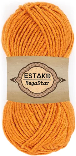 Vista 59 de Estako Megastar, 3.52 Oz (100g) de hilo de acrílico 75% y lana 25%, suave, peso grueso voluminoso #5 para crochet y tejer 120 yardas (110m)