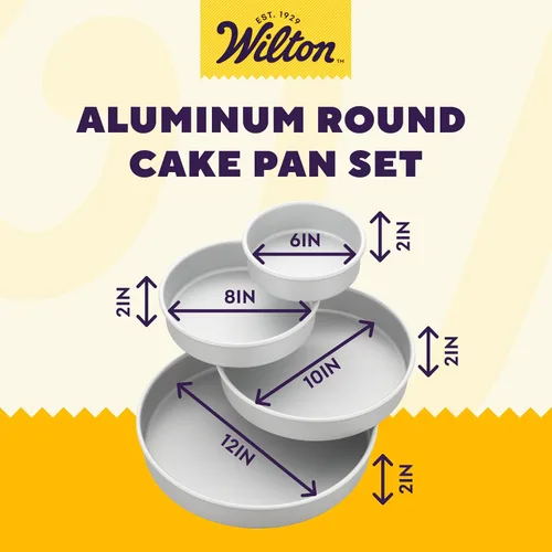 Vista 28 de Wilton juego de ollas de aluminio de 2 9 pulgadas para hornear tartas circulares, 9 x 2, Multicolor