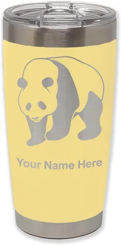 Vista 41 de LaserGram Vaso aislado al vacío de 20 onzas, oso panda, grabado personalizado incluido (negro)